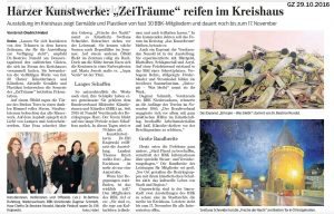 Ausstellung "ZeiTräume", Bericht aus der Goslarschen Zeitung