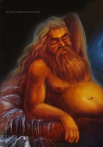 Frostriese Ymir, der brausende Lehm, Fragment des Bildes „Altgermanische Götter - der Ursprung“ (Serie Genesis)